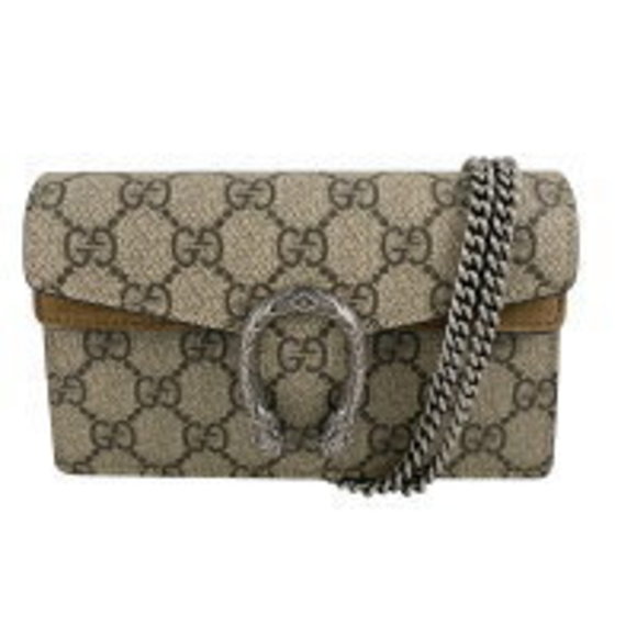 Gucci Dionysus Mini Bag Shoulder Leather Chain GG Supreme Pochette Beige - Picture 1 of 11
